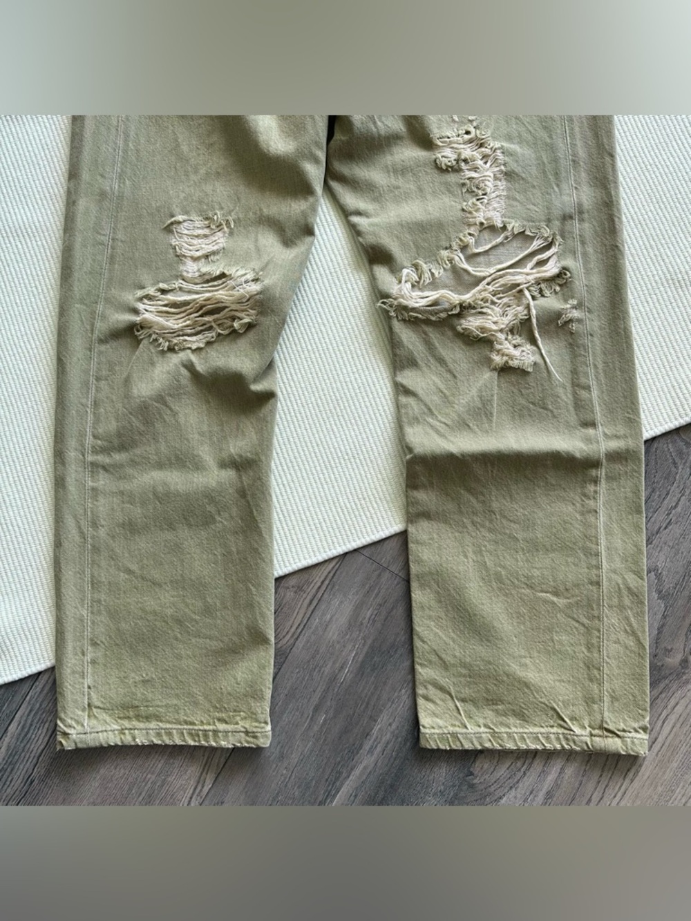R13 Crossover Distressed Moss Green Jeans - Picture 5 of 14